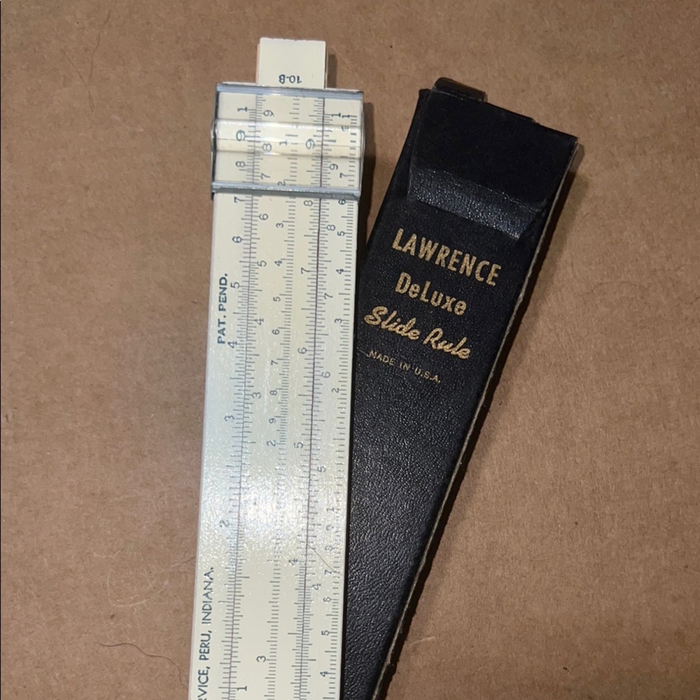 Vintage Lawrence Deluxe Slide Rule Office Tool.